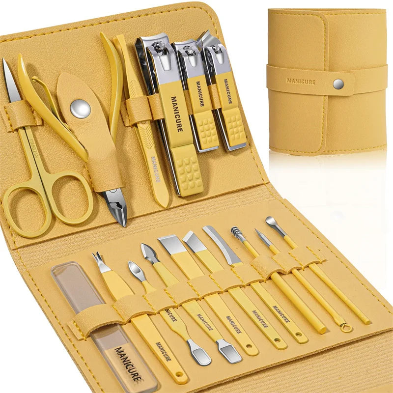 Manicure Set (16-in-1) – Professional Stainless Steel Pedicure & Grooming Kit