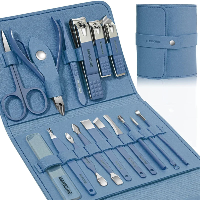 Manicure Set (16-in-1) – Professional Stainless Steel Pedicure & Grooming Kit