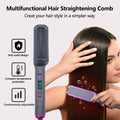 2-in-1 Fast Heating Electric Hair Straightener Brush for All Hair Types