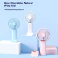 Portable Mini Rechargeable Fan with Desktop Stand, USB Charging Cable