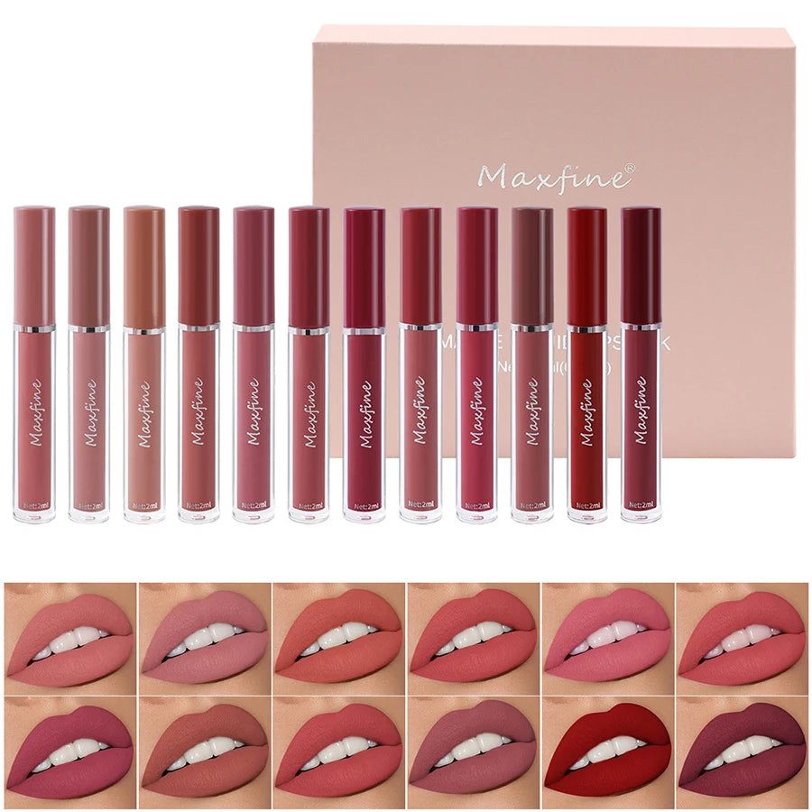 Matte Velvet Lip Gloss Waterproof Moisturizing Long lasting Liquid Lipstick