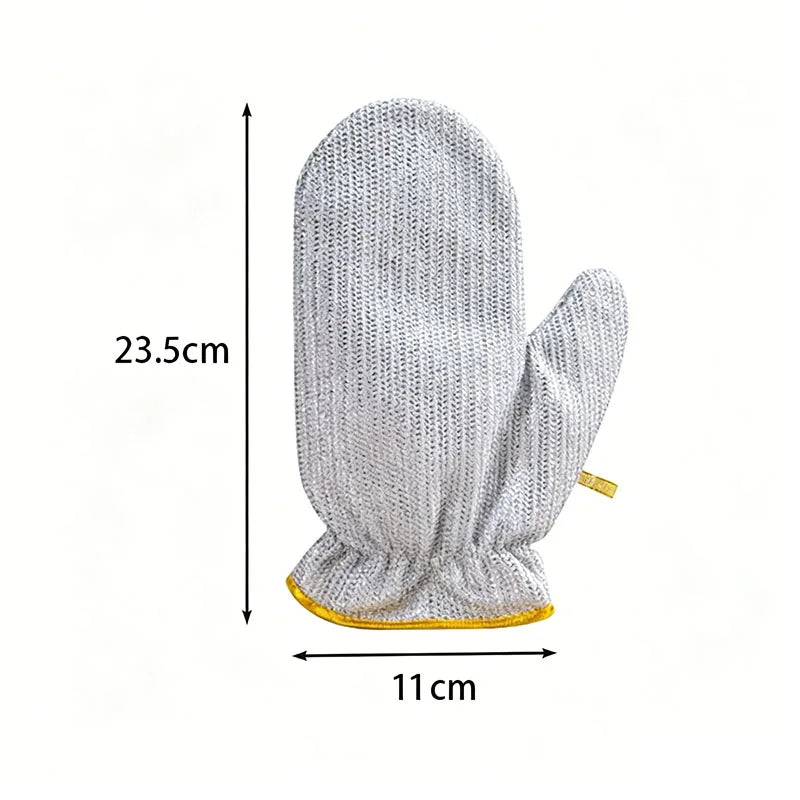 Heavy-Duty Wire Scrubber Dishwashing Mitts – Heat Resistant Steel Wire Cleaning Gloves for Pots, Pans, Grills, and Kitchen Tasks ( single )