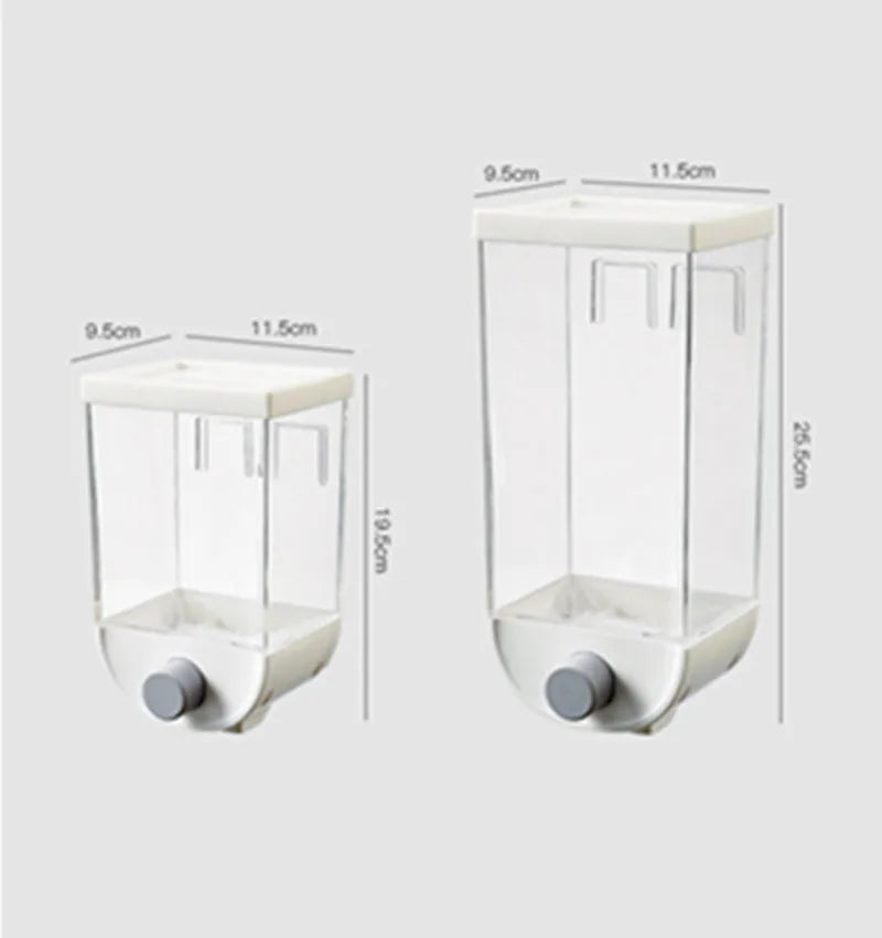 1Pc 1500ml Self-Adhesive Grain Dispenser | Wall Mounted Rice & Grain Storage Box | Kitchen Food Organizer Container | Dry Fruit Dispenser