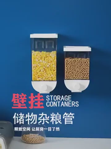 1Pc 1500ml Self-Adhesive Grain Dispenser | Wall Mounted Rice & Grain Storage Box | Kitchen Food Organizer Container | Dry Fruit Dispenser