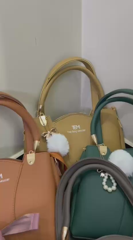 TBM The Bag Master 3 Piece Handbag Set Providing Stylish Design Comfortable Use Everyday Carry Support - Grey