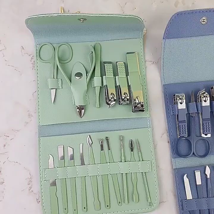 Manicure Set (16-in-1) – Professional Stainless Steel Pedicure & Grooming Kit